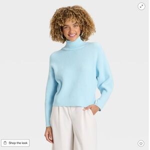 NWOT Women's Long Sleeve Mock Turtleneck Funnel Pullover Sweater - A New Day™